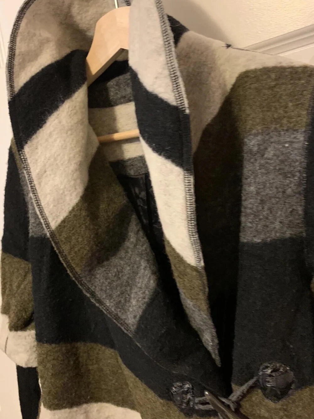 Blue Saks Fifth Avenue Green Gray White Black Coat Womens Sz XS